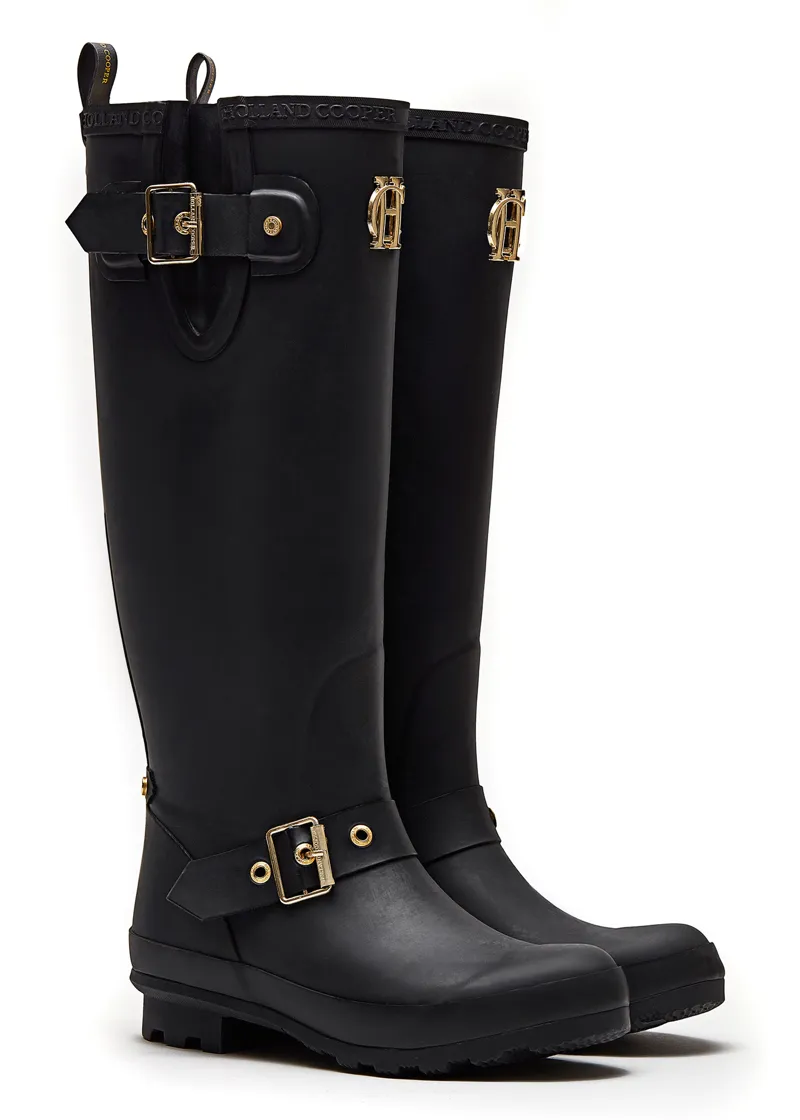 Holland Cooper Sherpa Lined Regency Wellington in Matte Black-1